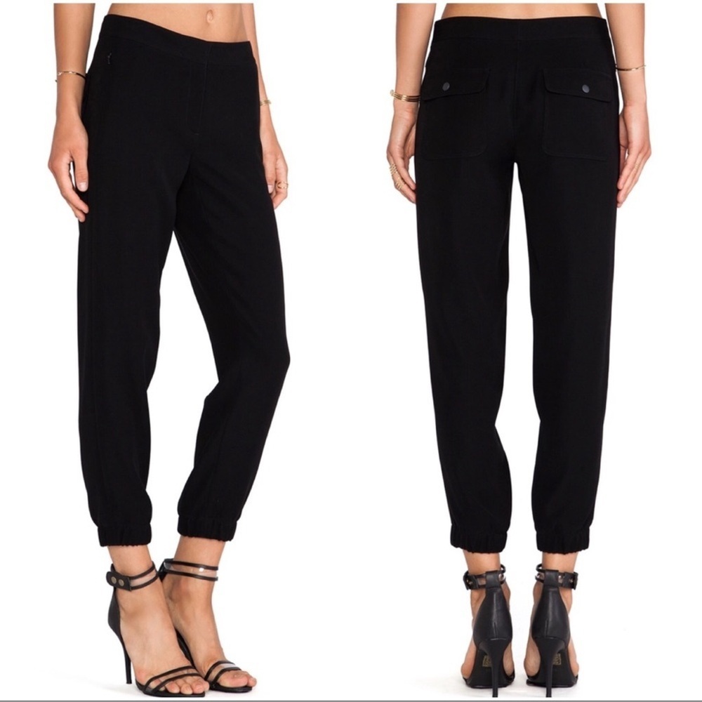 Theory Pants Black Gavran Jogger Pull On Cuffed Pockets business Casual Hip hop